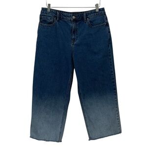 THE LOFT - SZ. 12P - THE HOFFMAN WASH - WIDE LEG CROP JEANS - OMBRE EFFECT - B10